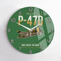 Thumbnail for P-47D Thunderbolt Razorback design on green no frame wall clock