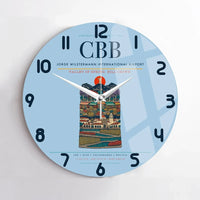 Thumbnail for Jorge Wilstermann International Airport CBB Wall-Clock No-Frame - Light Blue