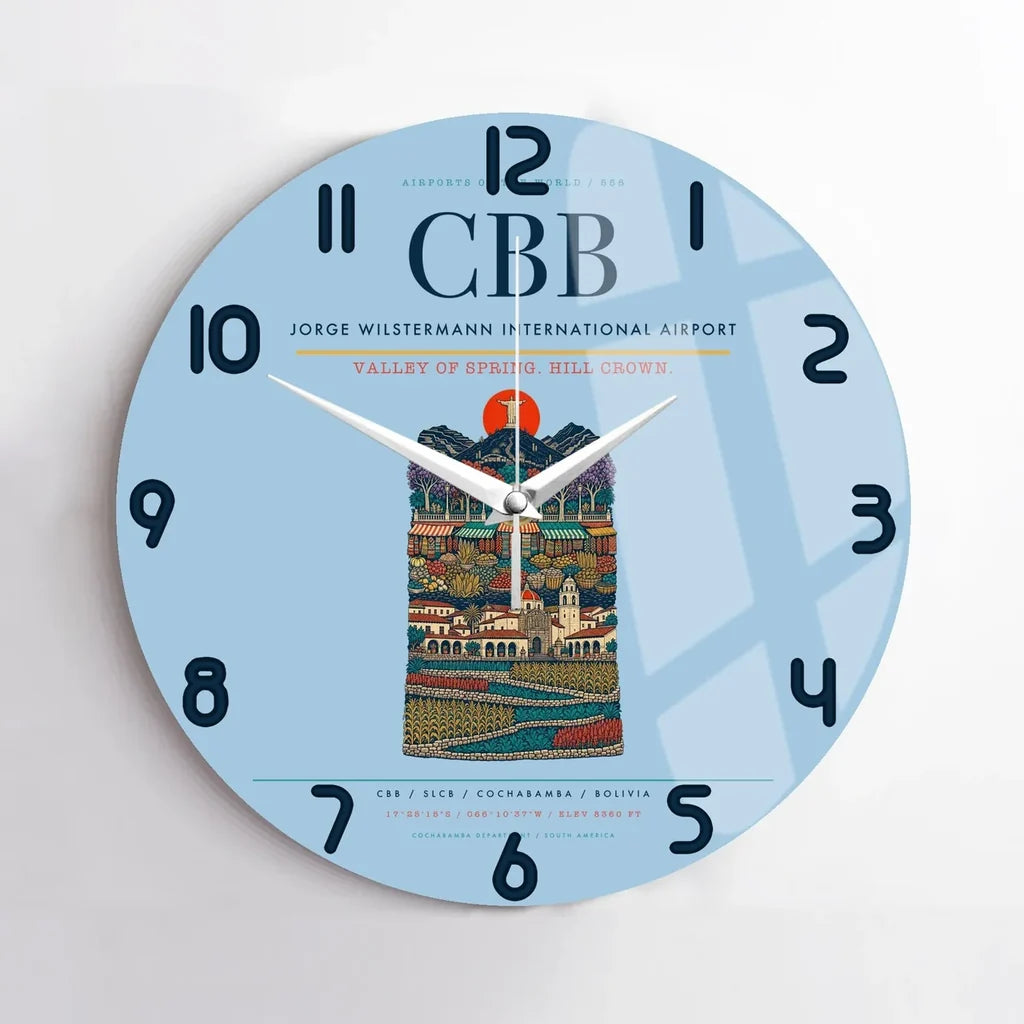 Jorge Wilstermann International Airport CBB Wall-Clock No-Frame - Light Blue