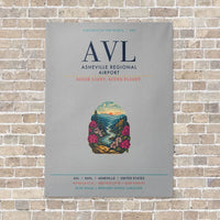 Thumbnail for Asheville Regional Airport AVL vertical canvas print - no frame - light gray background