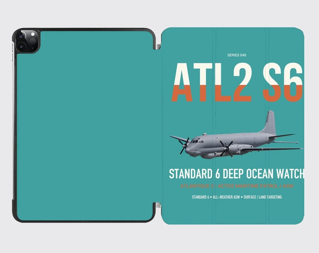 Atlantique 2 Standard 6 design on turquoise ipad tablet case