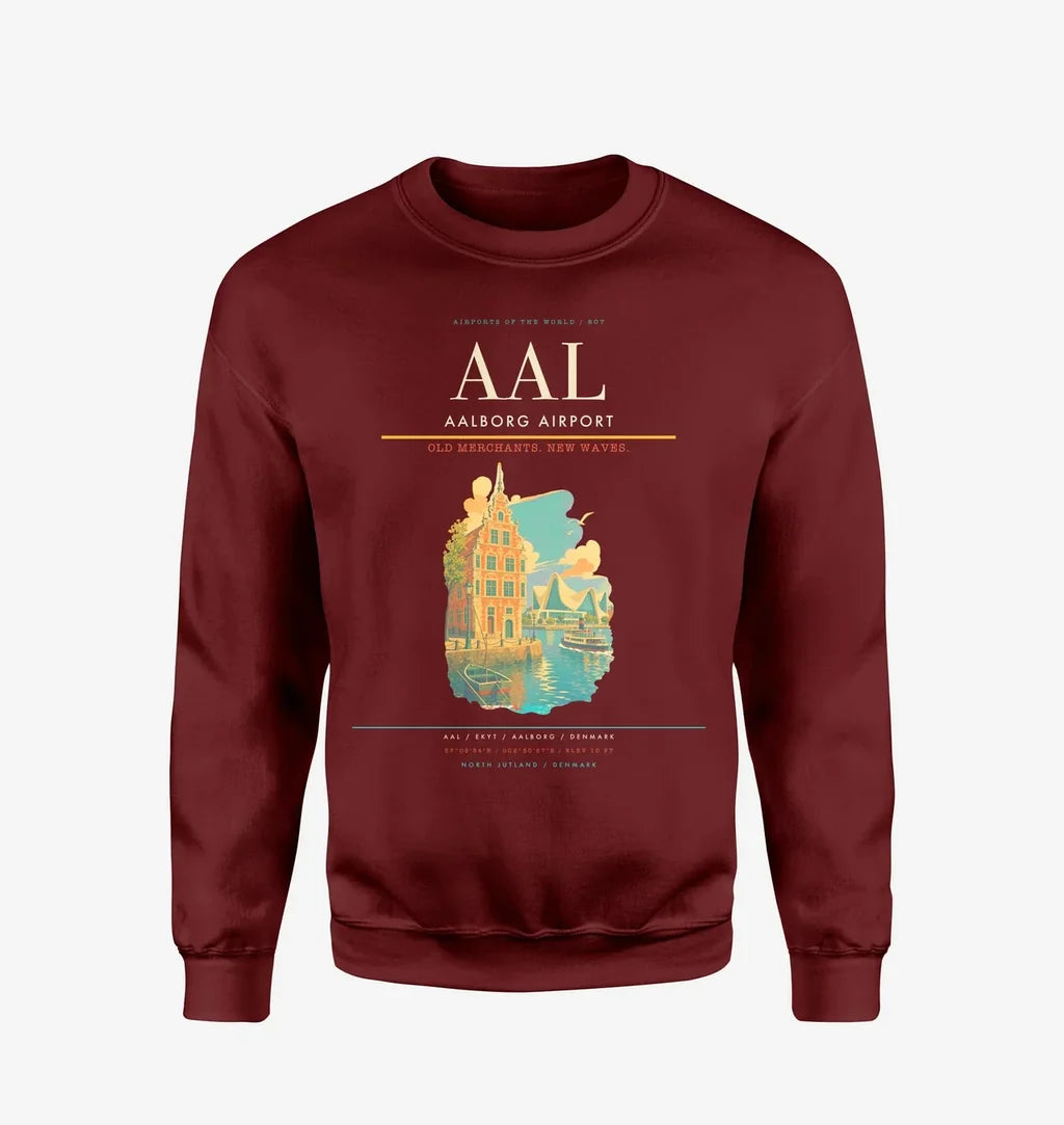 Aalborg Airport AAL Sweatshirt - Wine Red