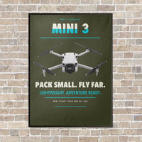 Thumbnail for DJI Mini 3 vertical canvas print - framed - green army background