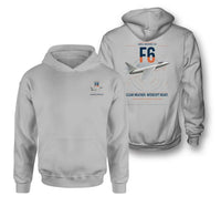 Thumbnail for Hawker Hunter F6 design on light gray double-side hoodie, double-side print