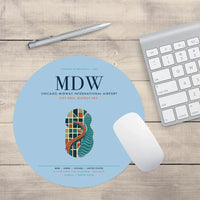 Thumbnail for Chicago Midway International Airport (MDW) design on light blue round mouse pad