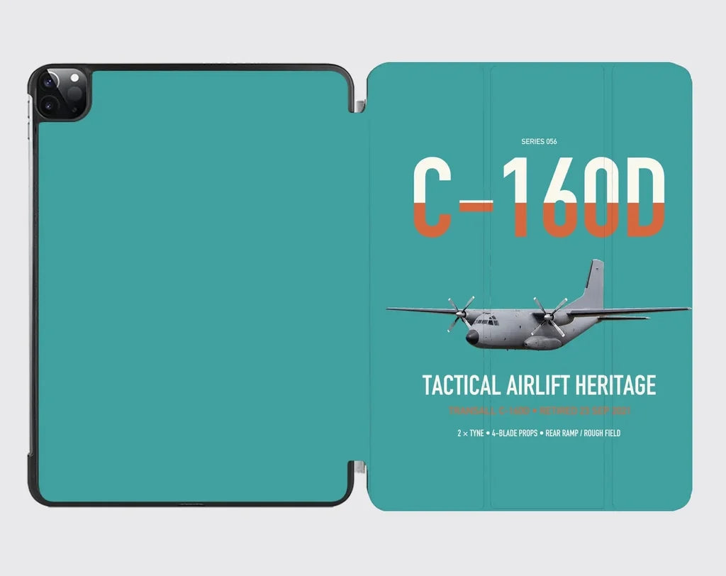 Transall C-160D design on turquoise ipad tablet case