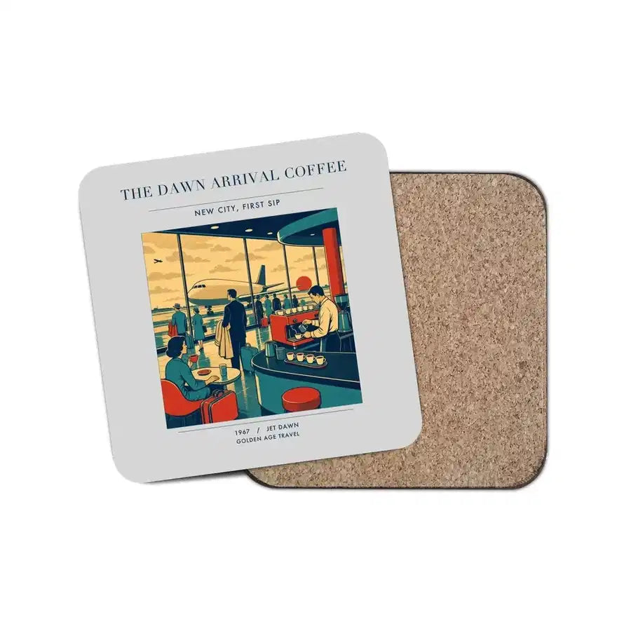 The Dawn Arrival Coffee - Designed Coasters design on light gray 1-piece