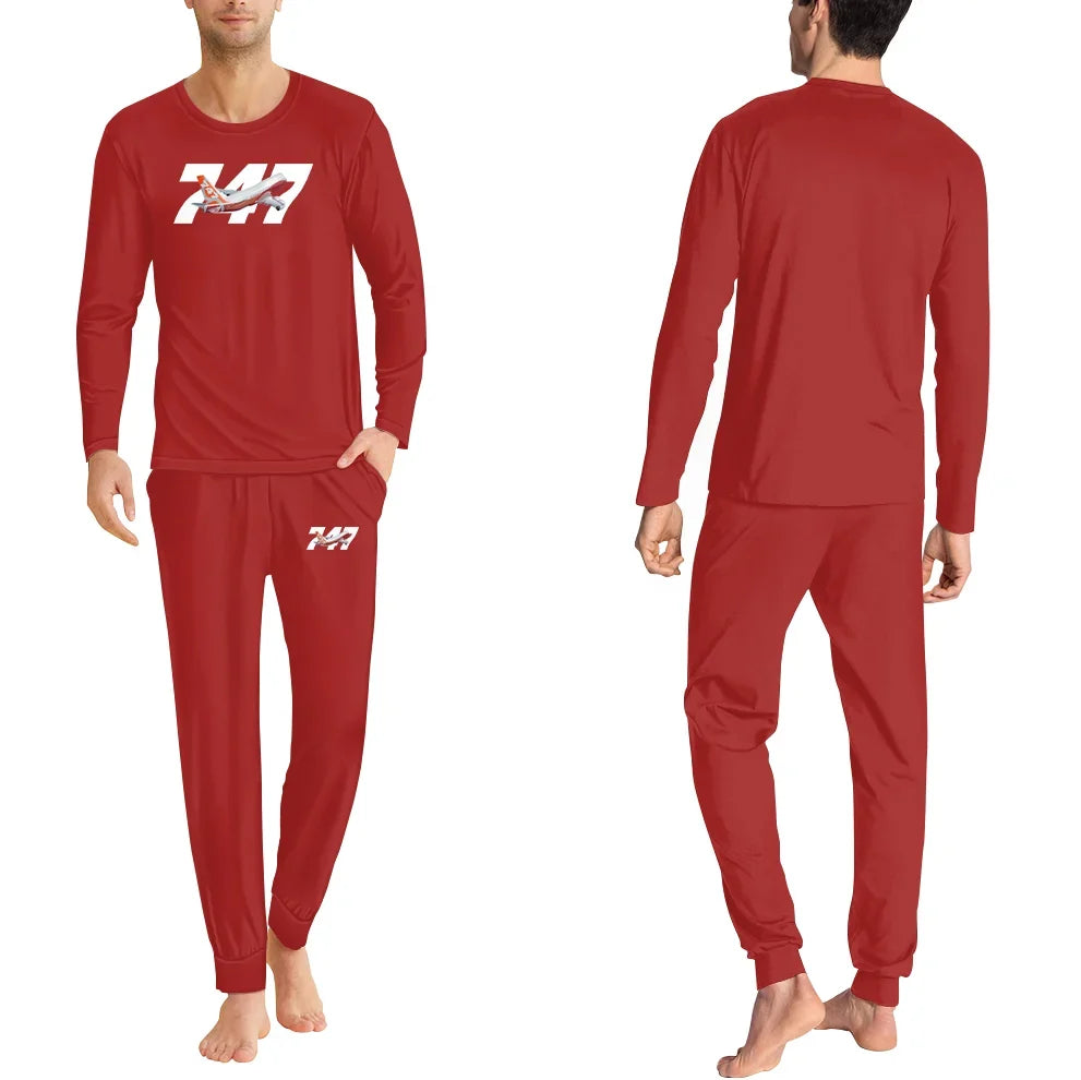 Super Boeing 747 Intercontinental men pajamas - Red