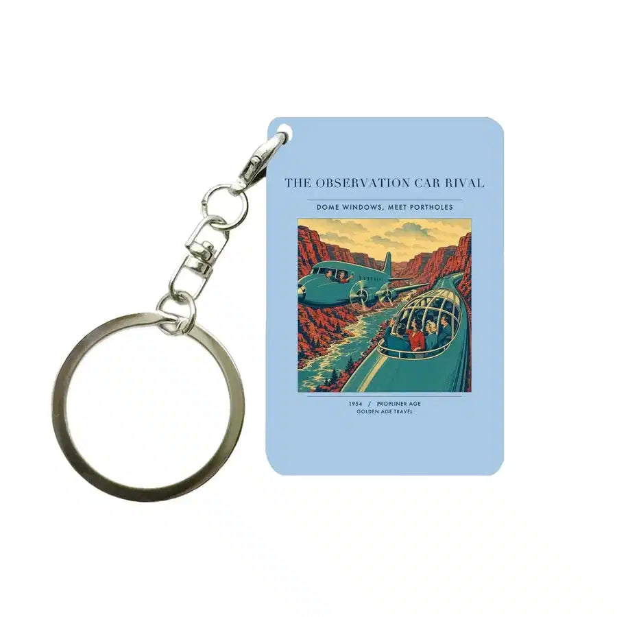VINTAGE G4493 - The Observation Car Rival - Designed Key Chain design on lightblue