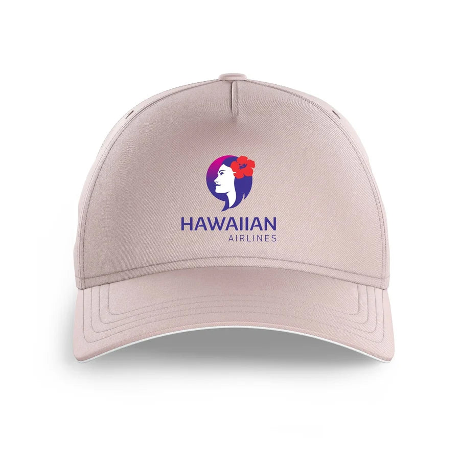 Hawaiian Airlines logo printed on pink cap