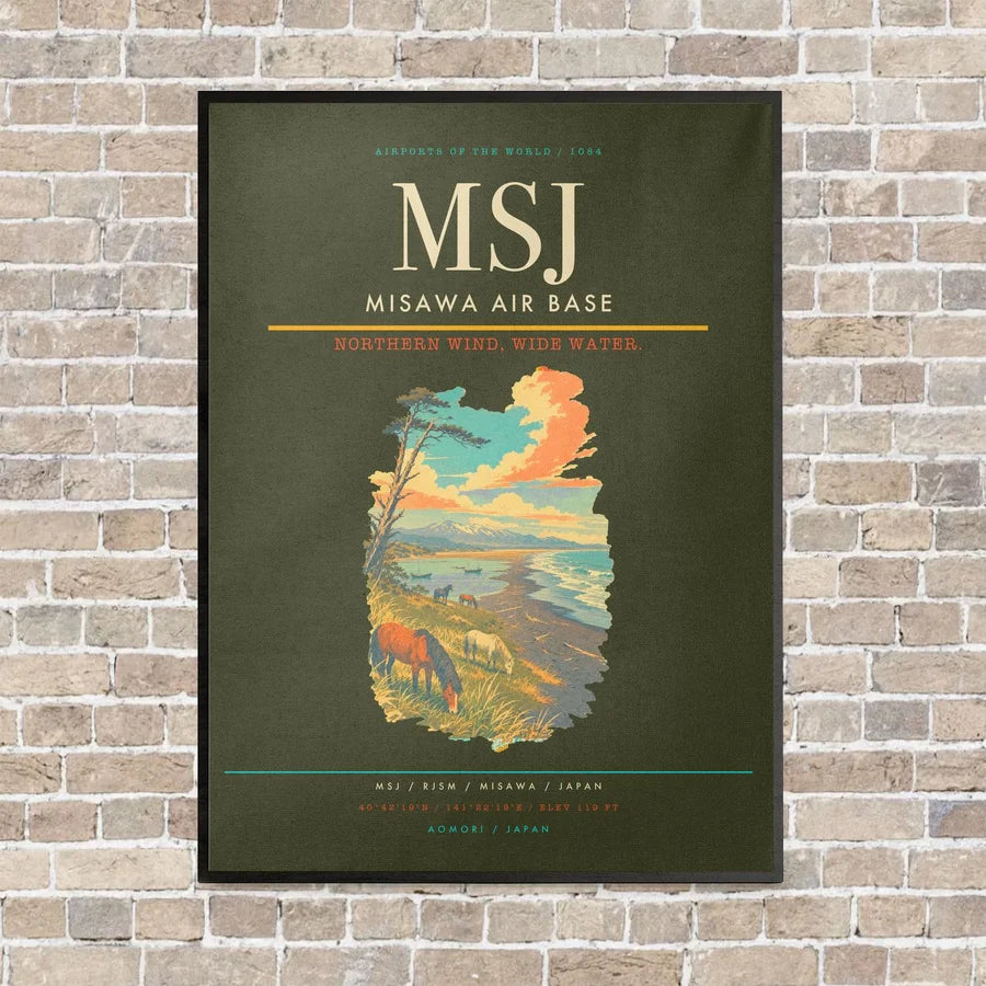 Misawa Air Base MSJ vertical canvas print - framed - green army background