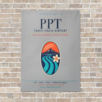 Thumbnail for Tahiti Faa'a Airport PPT vertical canvas print - no frame - light gray background