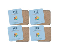 Thumbnail for Punta Cana International Airport (PUJ) design on light blue 4 pieces set coaster