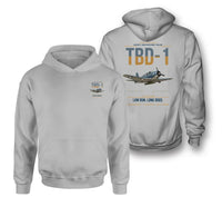 Thumbnail for TBD-1 Devastator design on light gray double-side hoodie, double-side print
