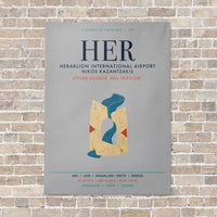 Thumbnail for Heraklion International Airport Nikos Kazantzakis HER vertical canvas print - no frame - light gray background