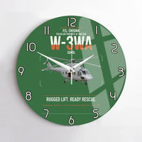 Thumbnail for PZL-Świdnik W-3WA Sokół design on green no frame wall clock