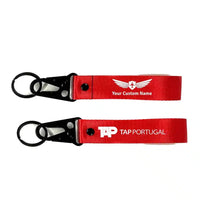 Thumbnail for TAP Portugal Airlines Hawk-shaped key chain, Red + NAME