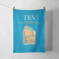 Thumbnail for Turin Airport (TRN) design on turquoise towel