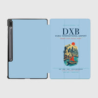 Thumbnail for Dubai International Airport (DXB) design on light blue samsung tablet tablet case