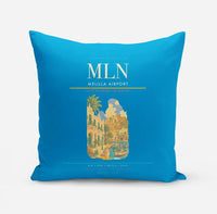 Thumbnail for Melilla Airport (MLN) design on turquoise pillow