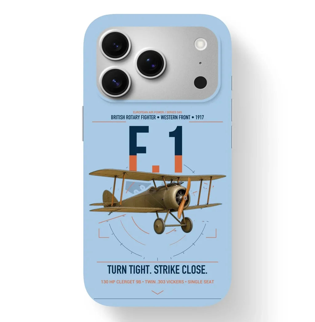 Sopwith Camel F.1 design on light blue magsafe iphone case, for iPhone 17 Pro