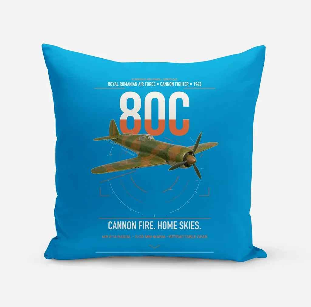 IAR 80C design on turquoise pillow