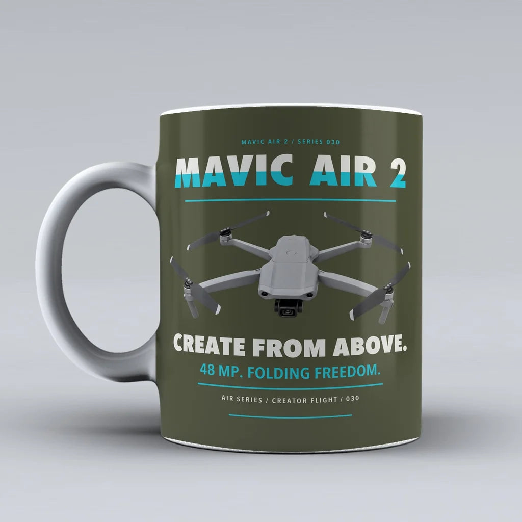 Mavic Air 2 Mug design on green army dji