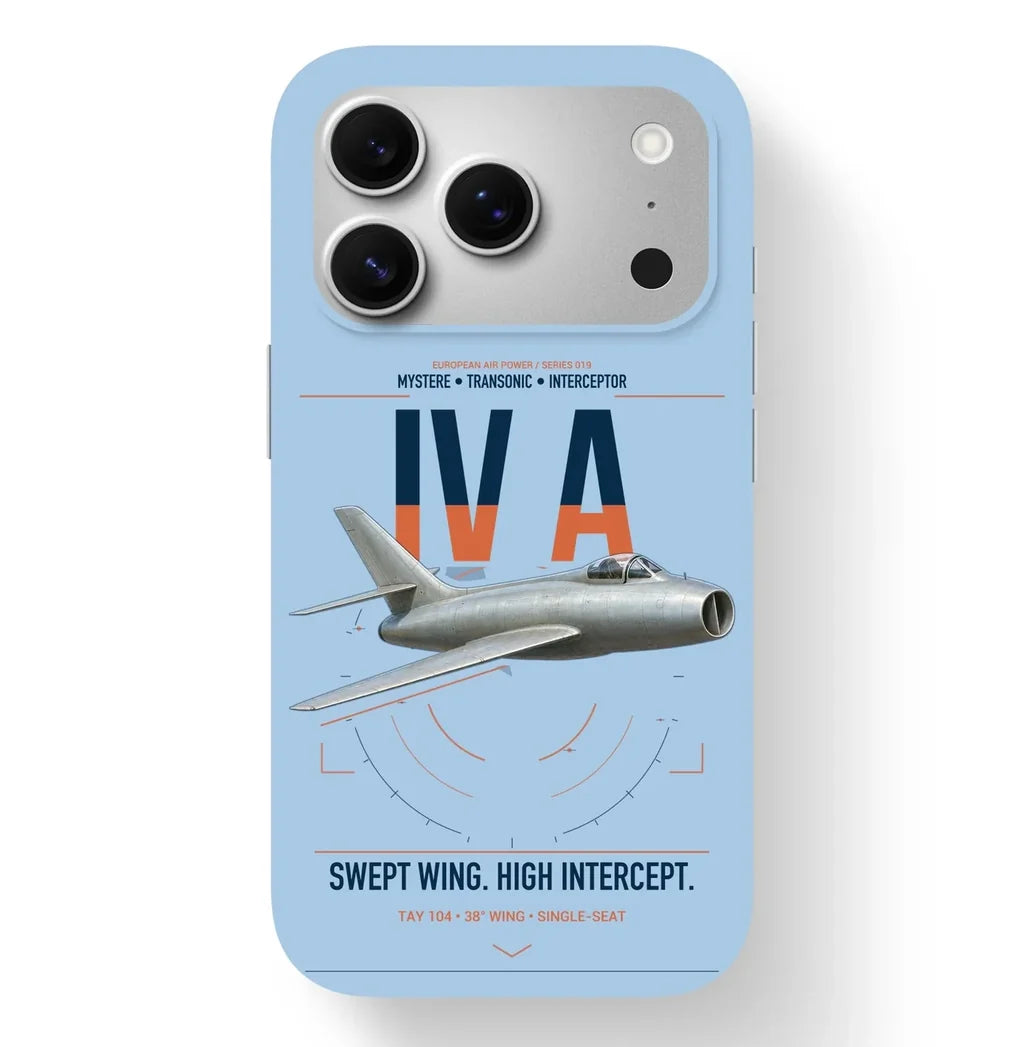 Dassault Mystère IV A design on light blue magsafe iphone case, for iPhone 17 Pro