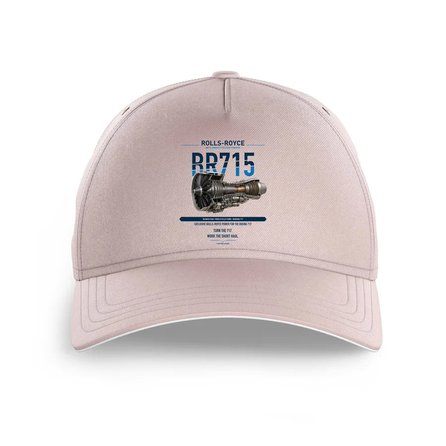 BR715 design on pink printed hat