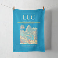Thumbnail for Lugano Airport (LUG) design on turquoise towel