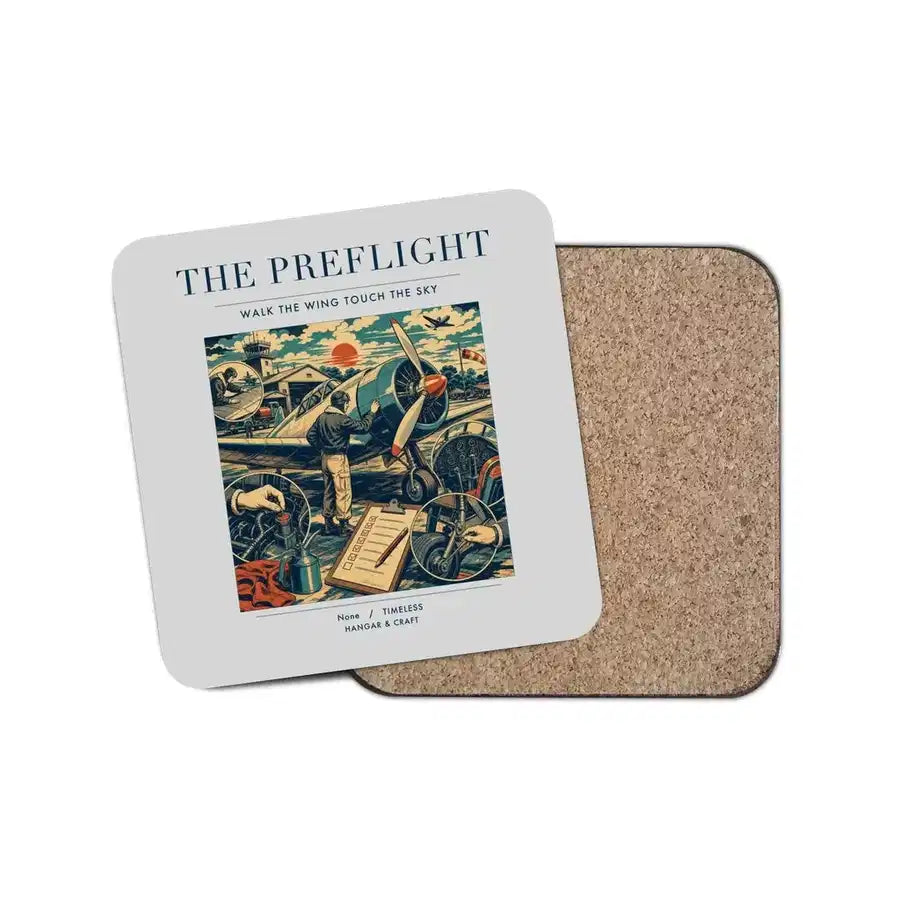 The Preflight - Designed Coasters design on light gray 1-piece
