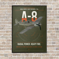 Thumbnail for Focke-Wulf Fw 190A-8 vertical canvas print - framed - green army background