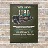 Thumbnail for JT8D vertical canvas print - framed - green army background