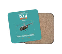 Thumbnail for Robinson R44 Raven II design on turquoise 1 piece coaster