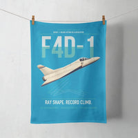 Thumbnail for F4D-1 Skyray design on turquoise towel