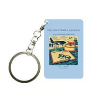 Thumbnail for VINTAGE G4426 - The Chief Pilot's Logbook - Designed Key Chain design on lightblue