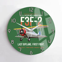 Thumbnail for F3F-2 Last Biplane First Fight design on green no frame wall clock