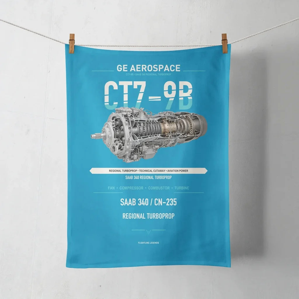 CT7-9B design on turquoise towel
