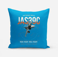 Thumbnail for Saab JAS 39C Gripen design on turquoise pillow