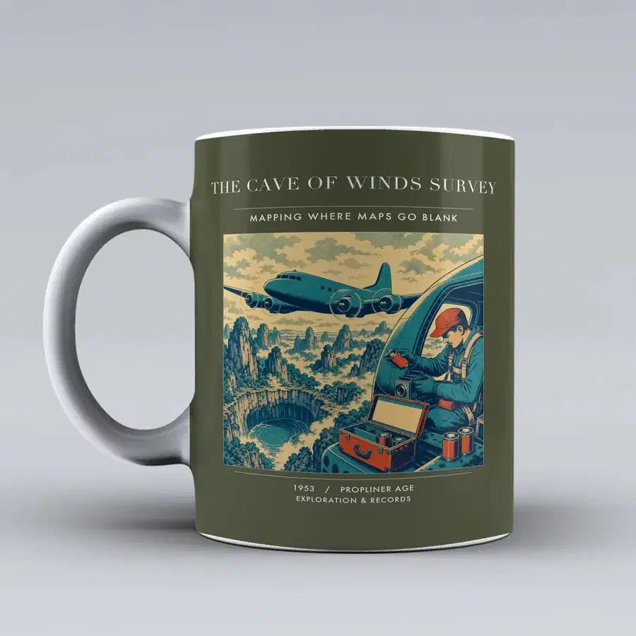 VINTAGE G4293 - The Cave Of Winds Survey - Ceramic Mug design on greenarmy