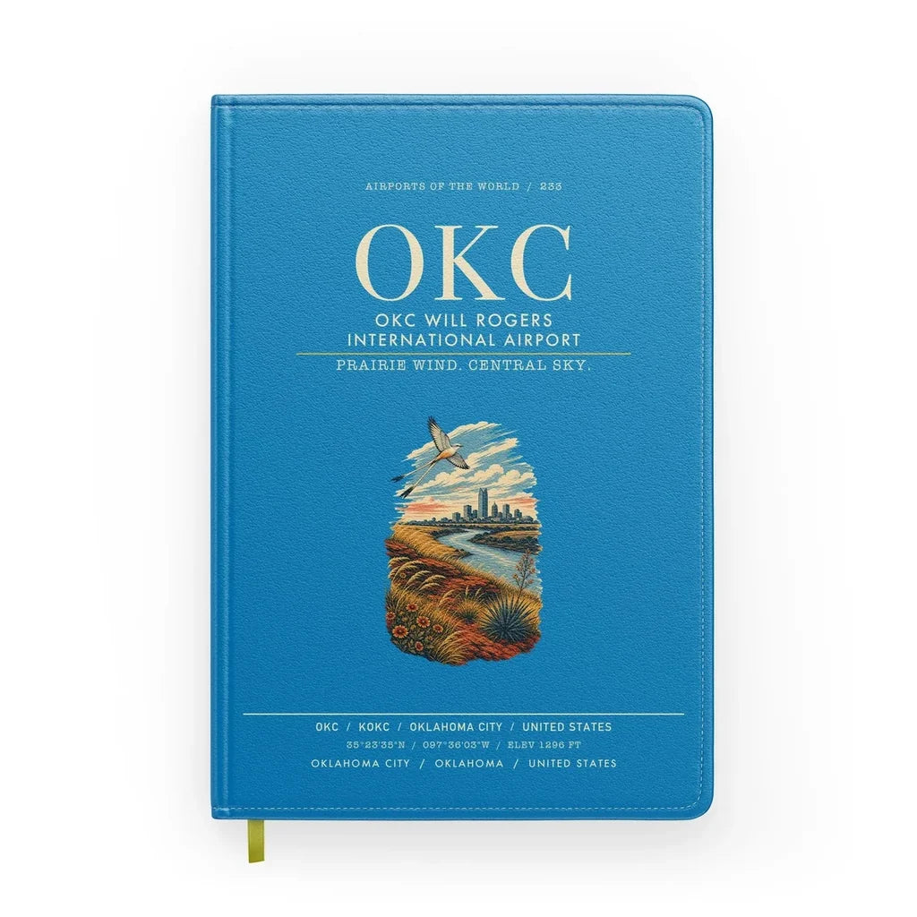 OKC Will Rogers International Airport (OKC) design on turquoise notebook