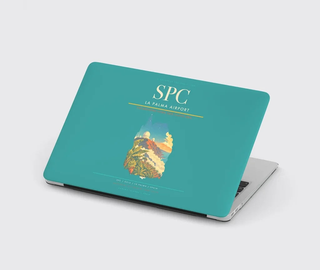 La Palma Airport (SPC) design on turquoise MacBook case