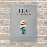 Thumbnail for Tel Aviv Ben Gurion Airport TLV vertical canvas print - no frame - light gray background
