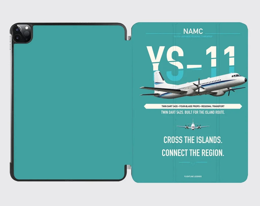 NAMC YS-11A design on turquoise ipad tablet case