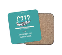 Thumbnail for CASA C-212-400 Aviocar design on turquoise 1 piece coaster