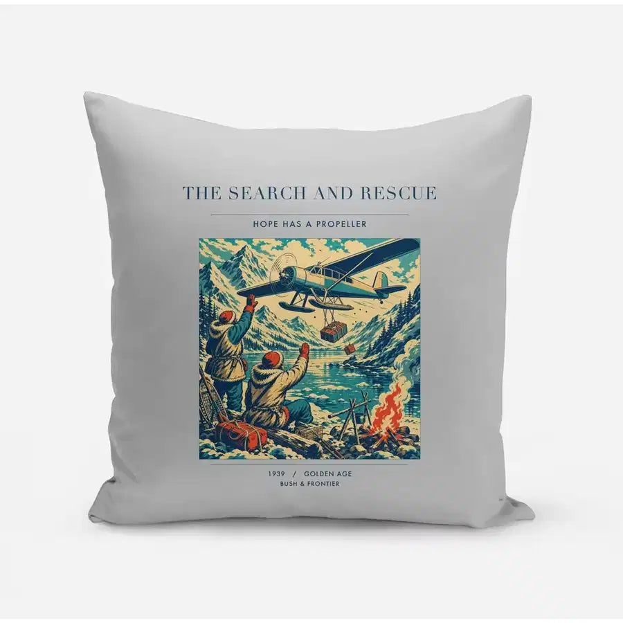 VINTAGE G4052 - The Search And Rescue - Designed Pillows design on lightgray