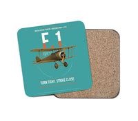 Thumbnail for Sopwith Camel F.1 design on turquoise 1 piece coaster