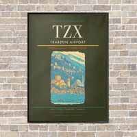 Thumbnail for Trabzon Airport TZX vertical canvas print - framed - green army background