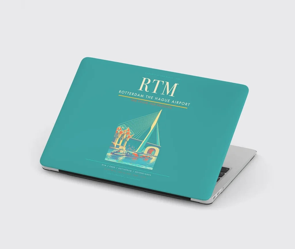 Rotterdam The Hague Airport (RTM) design on turquoise MacBook case
