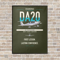 Thumbnail for Diamond DA20 vertical canvas print - framed - green army background